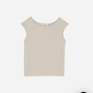 Madewell Scoopneck Cap-Sleeve Tee - weathered concrete